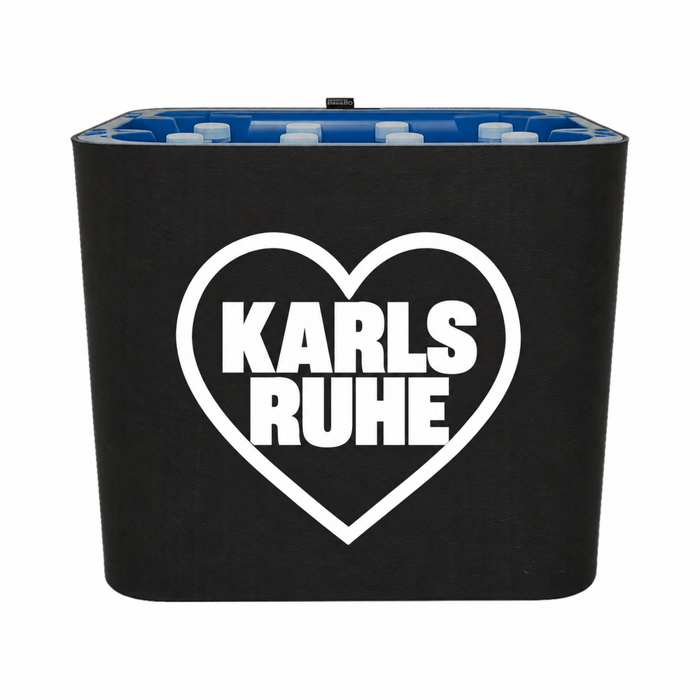 KistenBlende Karlsruhe Stadt mit Herz auf Wasserkiste PET