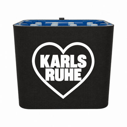 KistenBlende Karlsruhe Stadt mit Herz auf Wasserkiste PET