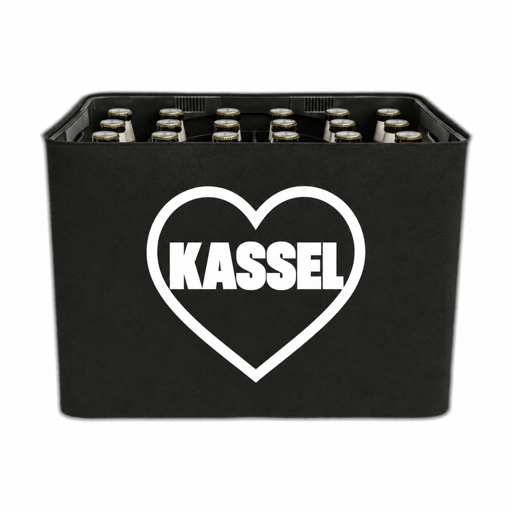 KistenBlende Kassel Stadt mit Herz auf Bierkasten