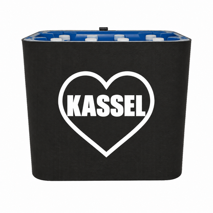 KistenBlende Kassel Stadt mit Herz auf Wasserkiste PET