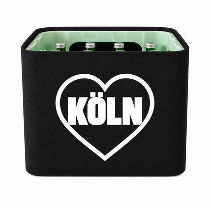 KistenBlende Köln Stadt mit Herz auf Wasserkiste Glas