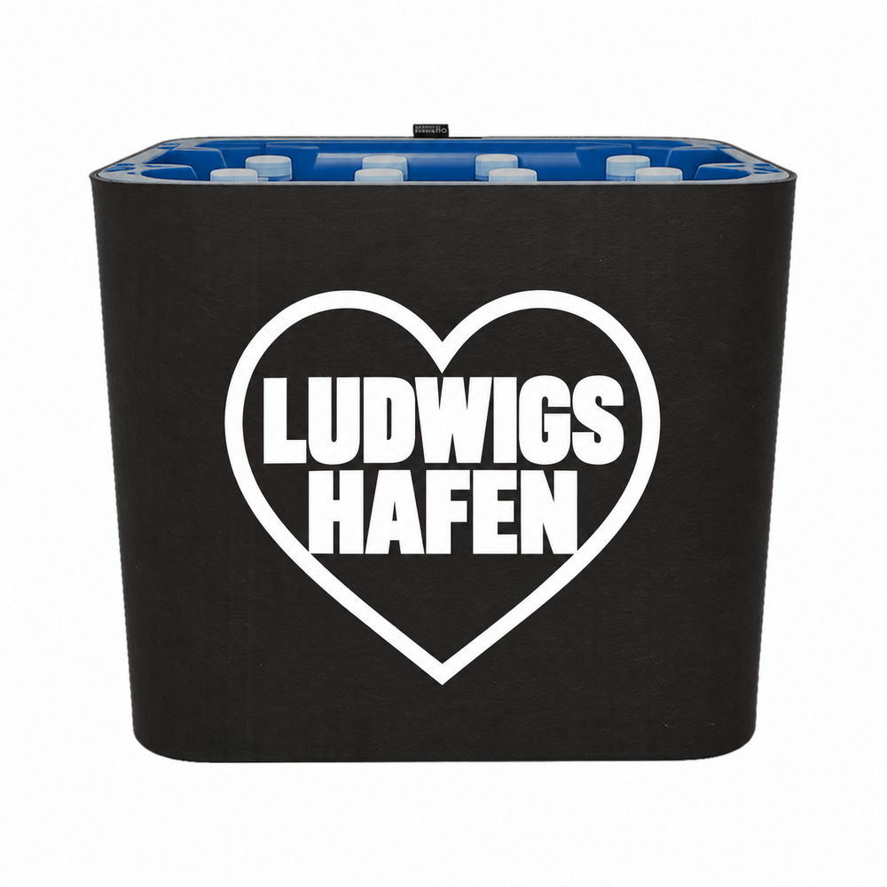 KistenBlende Ludwigshafen am Rhein Stadt mit Herz auf Wasserkiste PET