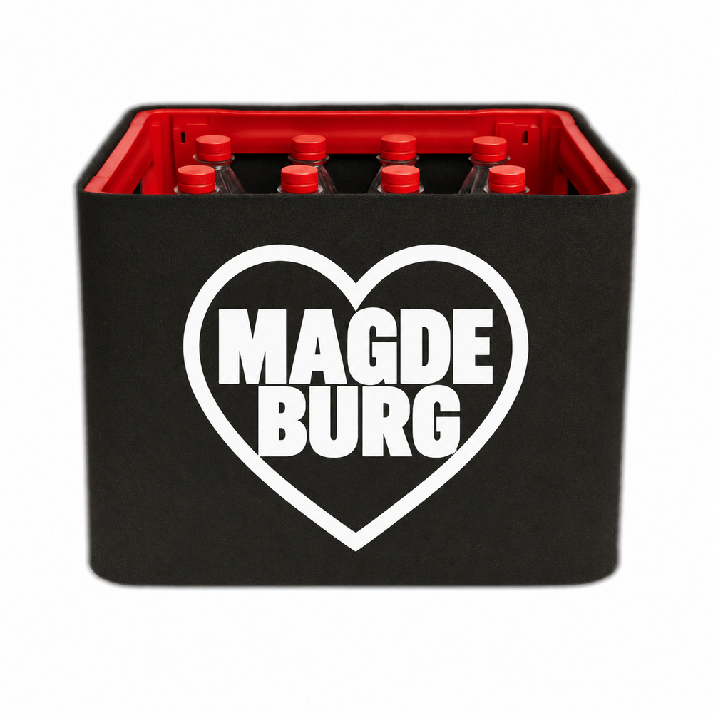 KistenBlende Magdeburg Stadt mit Herz auf Limonadenkiste PET