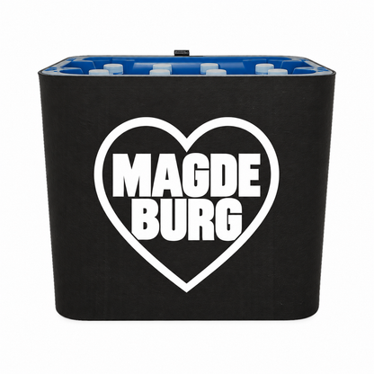 KistenBlende Magdeburg Stadt mit Herz auf Wasserkiste PET
