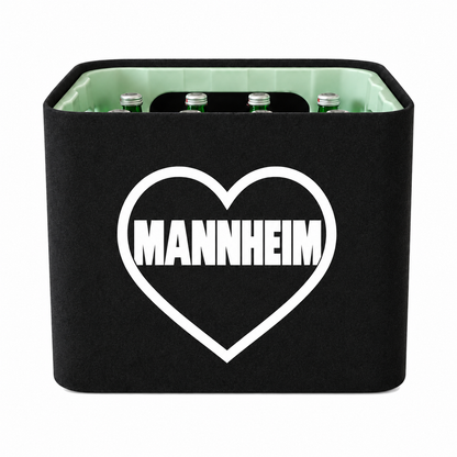 KistenBlende Mannheim Stadt mit Herz auf Wasserkiste Glas