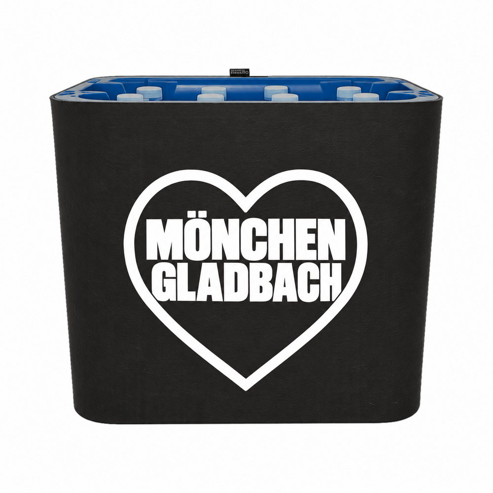 KistenBlende Mönchengladbach Stadt mit Herz auf Wasserkiste PET
