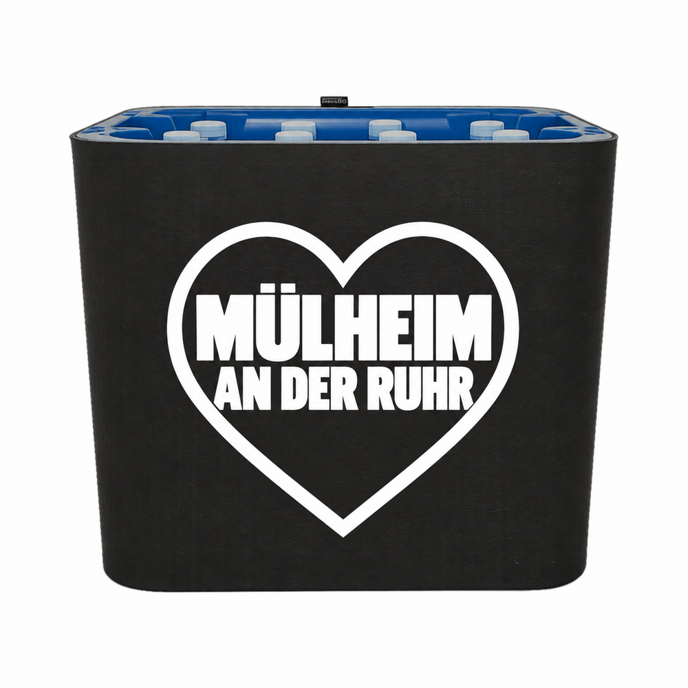 KistenBlende Mülheim an der Ruhr Stadt mit Herz auf Wasserkiste PET