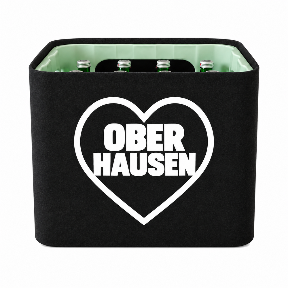 KistenBlende Oberhausen Stadt mit Herz auf Wasserkiste Glas