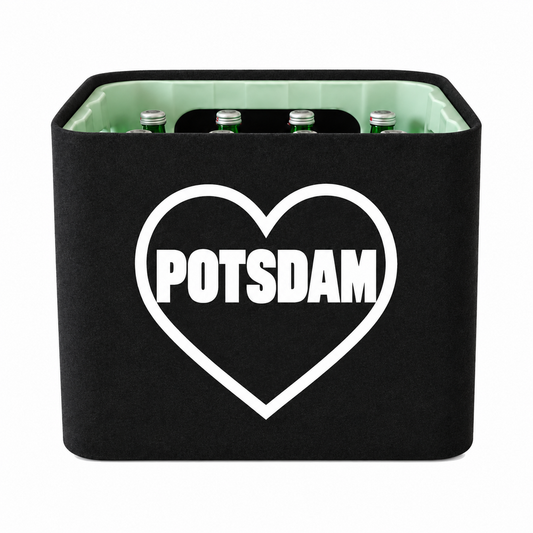 KistenBlende Potsdam Stadt mit Herz auf Wasserkiste Glas