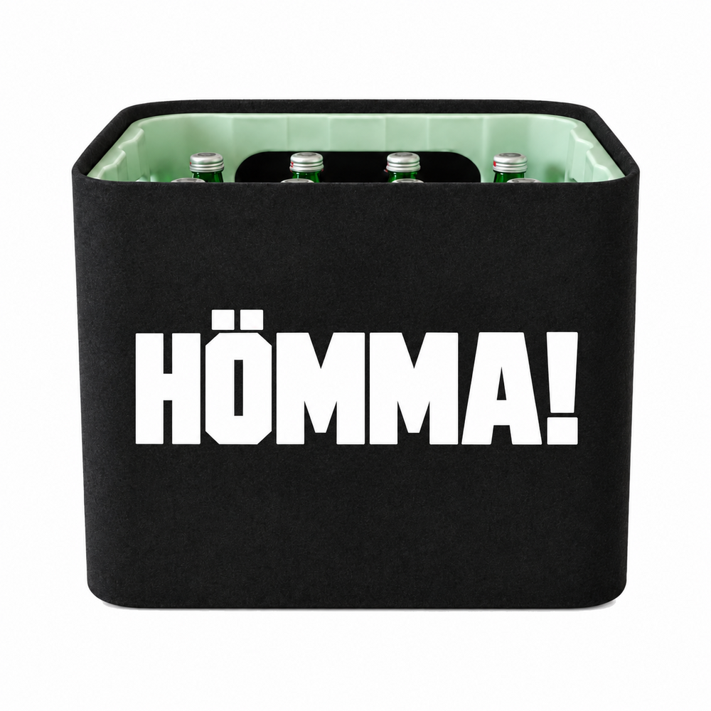 KistenBlende Hömma! auf Wasserkiste Glas
