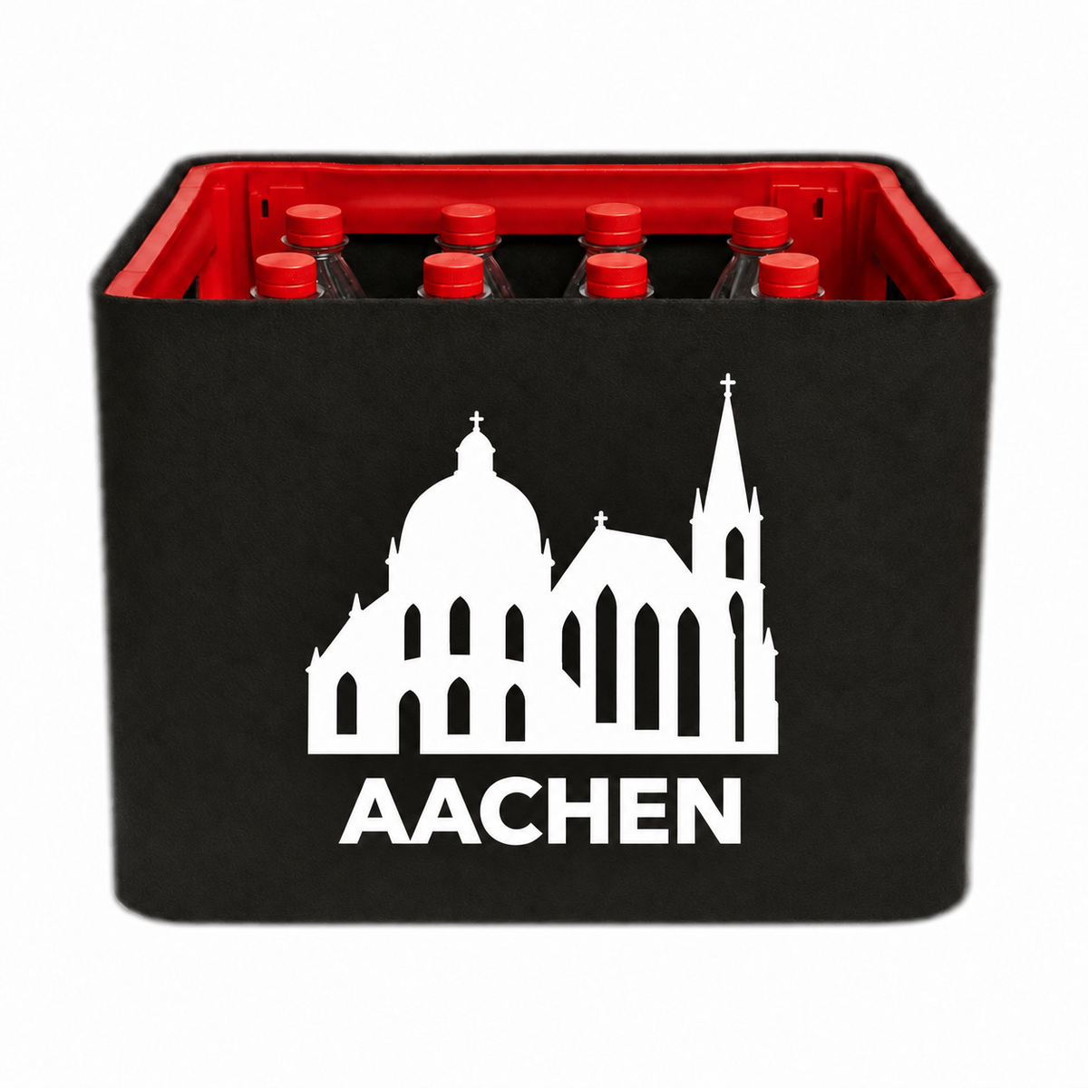 KistenBlende Aachen Stadt Silhouette 2 auf Limonadenkiste PET