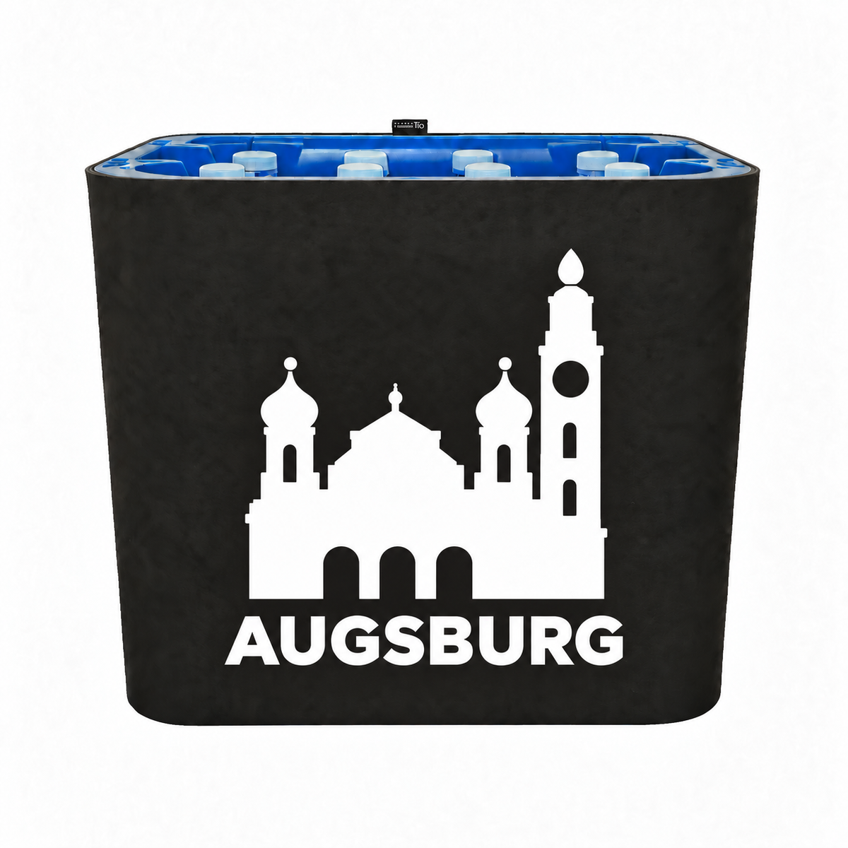 KistenBlende Augsburg Stadt Silhouette 2 auf Wasserkiste PET