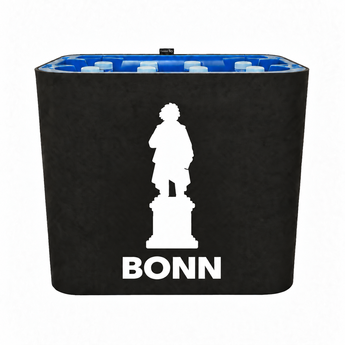 KistenBlende Bonn Stadt Silhouette 2 auf Wasserkiste PET