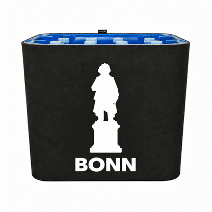 KistenBlende Bonn Stadt Silhouette 2 auf Wasserkiste PET