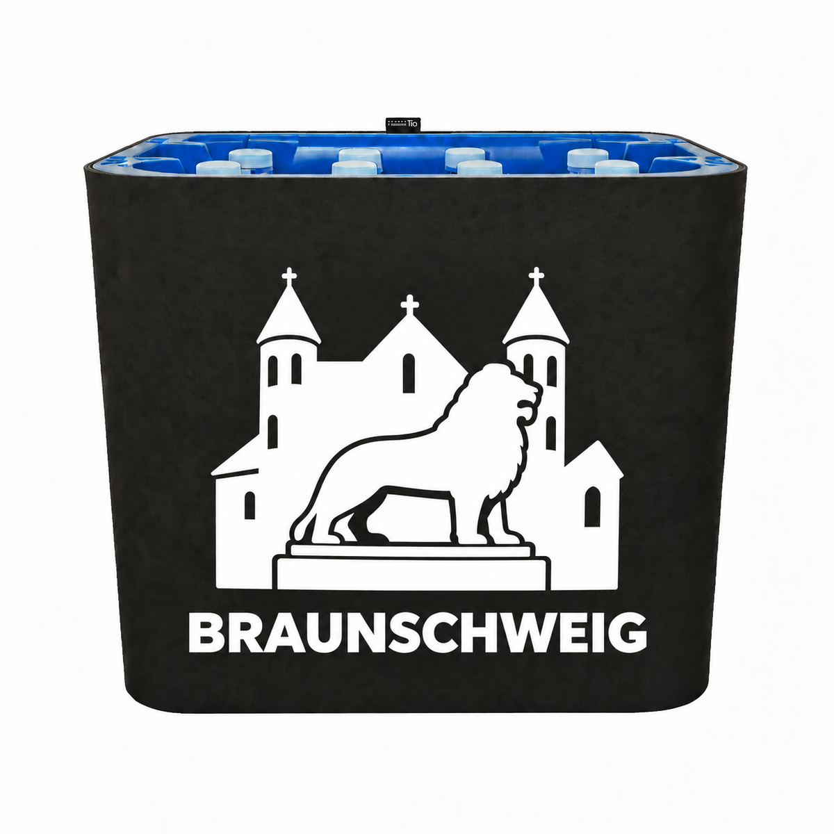 KistenBlende Braunschweig Stadt Silhouette 2 auf Wasserkiste PET