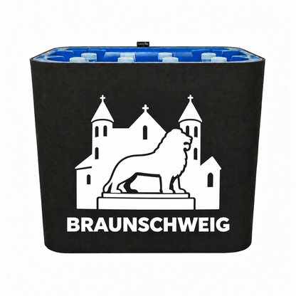KistenBlende Braunschweig Stadt Silhouette 2 auf Wasserkiste PET