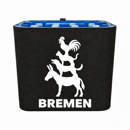 KistenBlende Bremen Stadt Silhouette 2 auf Wasserkiste PET