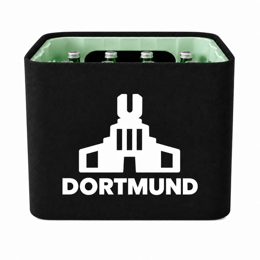 KistenBlende Dortmund Stadt Silhouette 2 auf Wasserkiste Glas