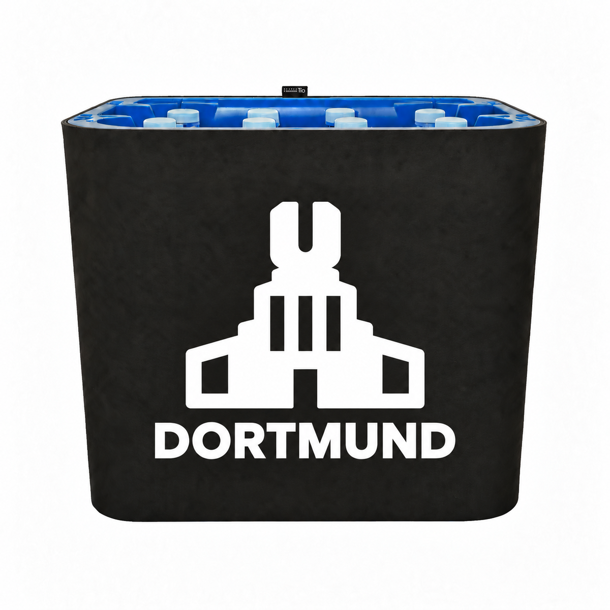 KistenBlende Dortmund Stadt Silhouette 2 auf Wasserkiste PET