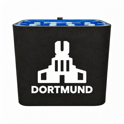 KistenBlende Dortmund Stadt Silhouette 2 auf Wasserkiste PET