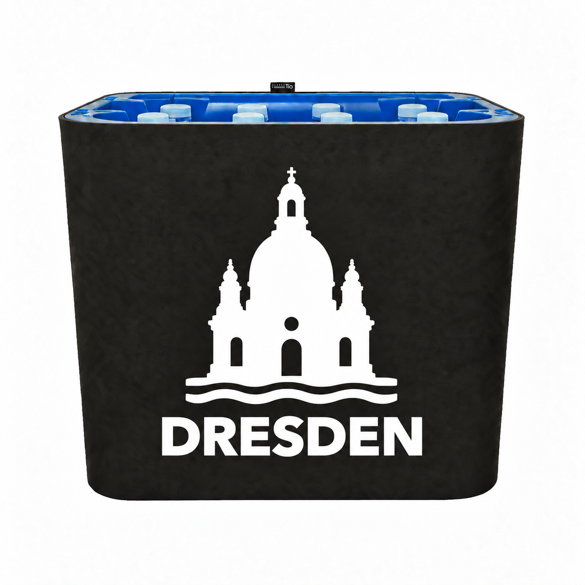 KistenBlende Dresden Stadt Silhouette 2 auf Wasserkiste PET
