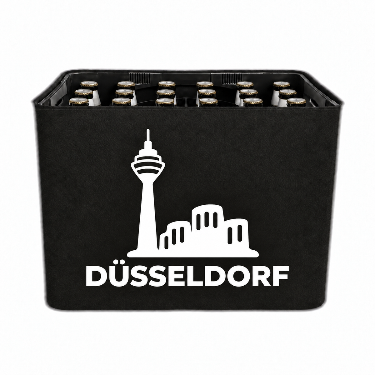 KistenBlende Düsseldorf Stadt Silhouette 2 auf Bierkasten