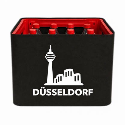 KistenBlende Düsseldorf Stadt Silhouette 2 auf Limonadenkiste PET