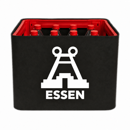 KistenBlende Essen Stadt Silhouette 2 auf Limonadenkiste PET