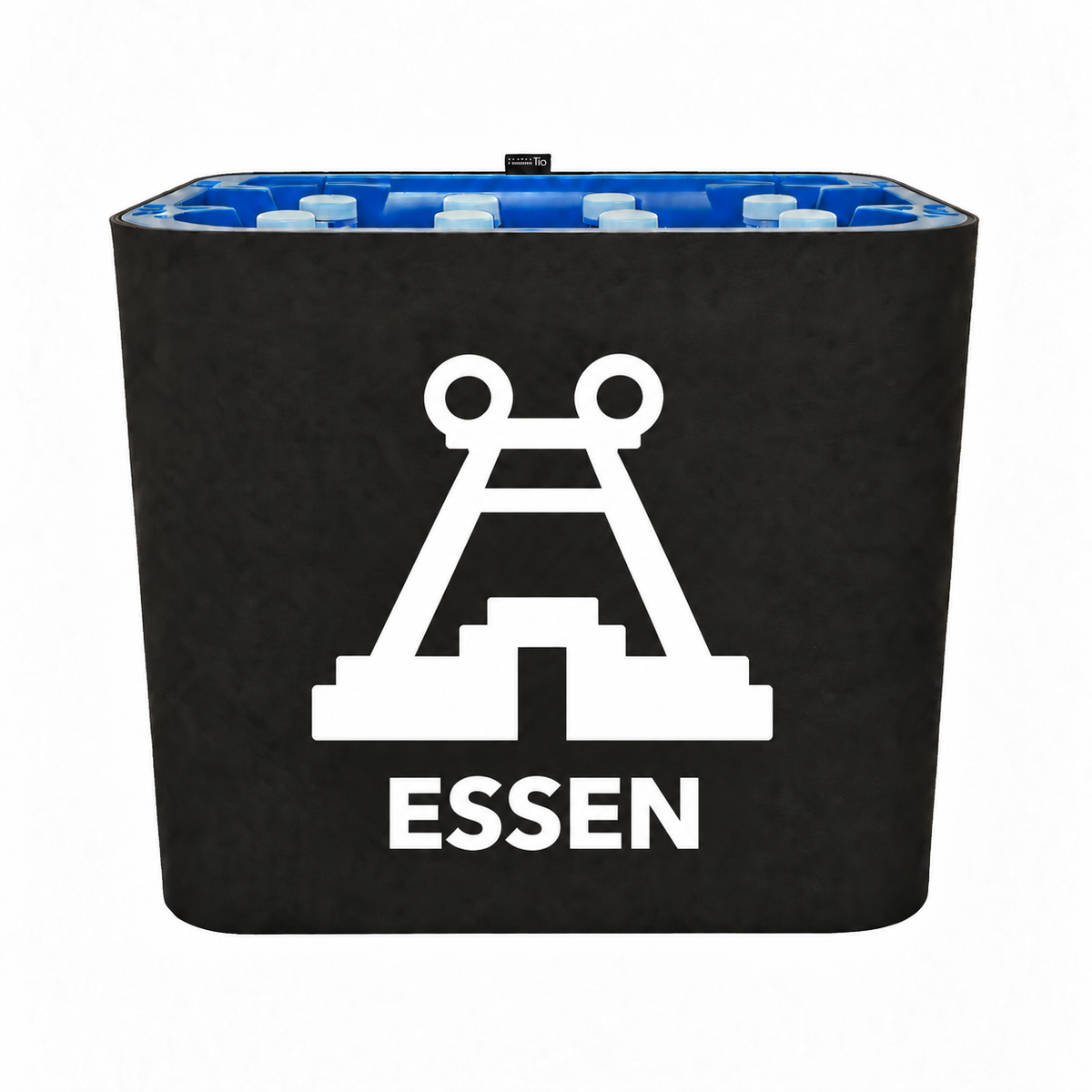 KistenBlende Essen Stadt Silhouette 2 auf Wasserkiste PET