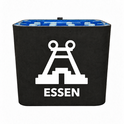 KistenBlende Essen Stadt Silhouette 2 auf Wasserkiste PET