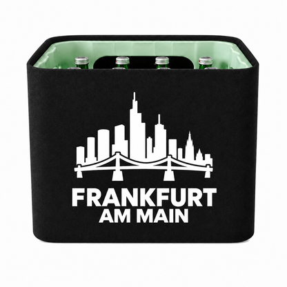 KistenBlende Frankfurt am Main Stadt Silhouette 2 auf Wasserkiste Glas