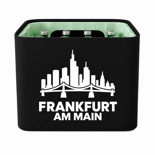 KistenBlende Frankfurt am Main Stadt Silhouette 2 auf Wasserkiste Glas
