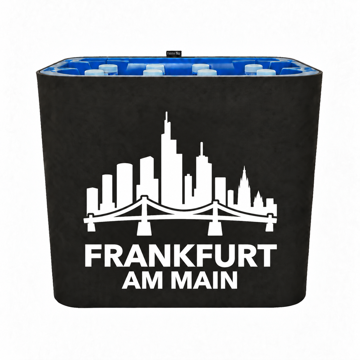 KistenBlende Frankfurt am Main Stadt Silhouette 2 auf Wasserkiste PET