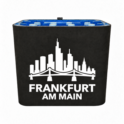 KistenBlende Frankfurt am Main Stadt Silhouette 2 auf Wasserkiste PET