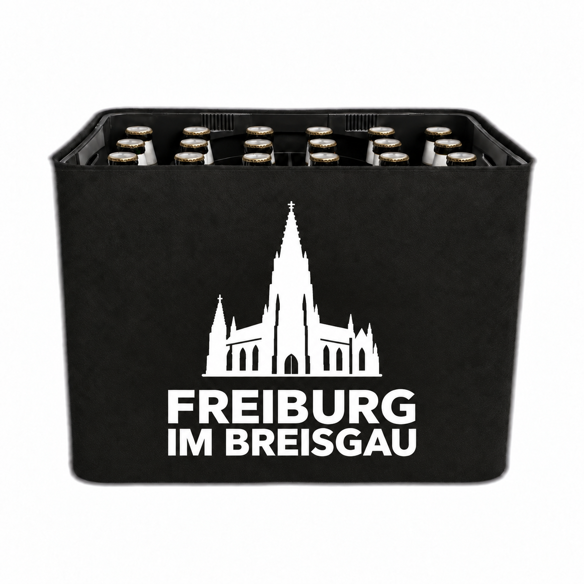 KistenBlende Freiburg im Breisgau Stadt Silhouette 2 auf Bierkasten