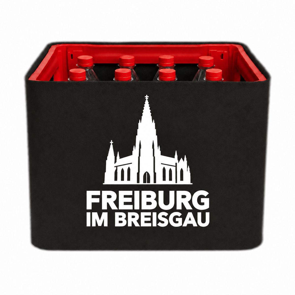 KistenBlende Freiburg im Breisgau Stadt Silhouette 2 auf Limonadenkiste PET