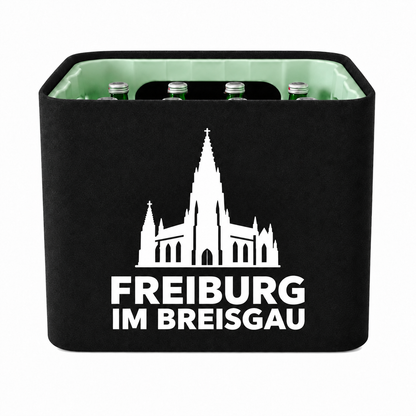KistenBlende Freiburg im Breisgau Stadt Silhouette 2 auf Wasserkiste Glas