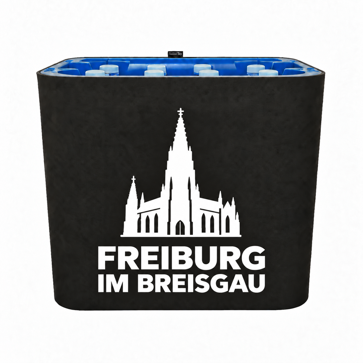 KistenBlende Freiburg im Breisgau Stadt Silhouette 2 auf Wasserkiste PET