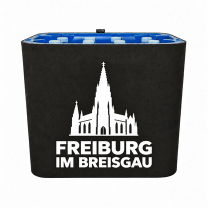 KistenBlende Freiburg im Breisgau Stadt Silhouette 2 auf Wasserkiste PET