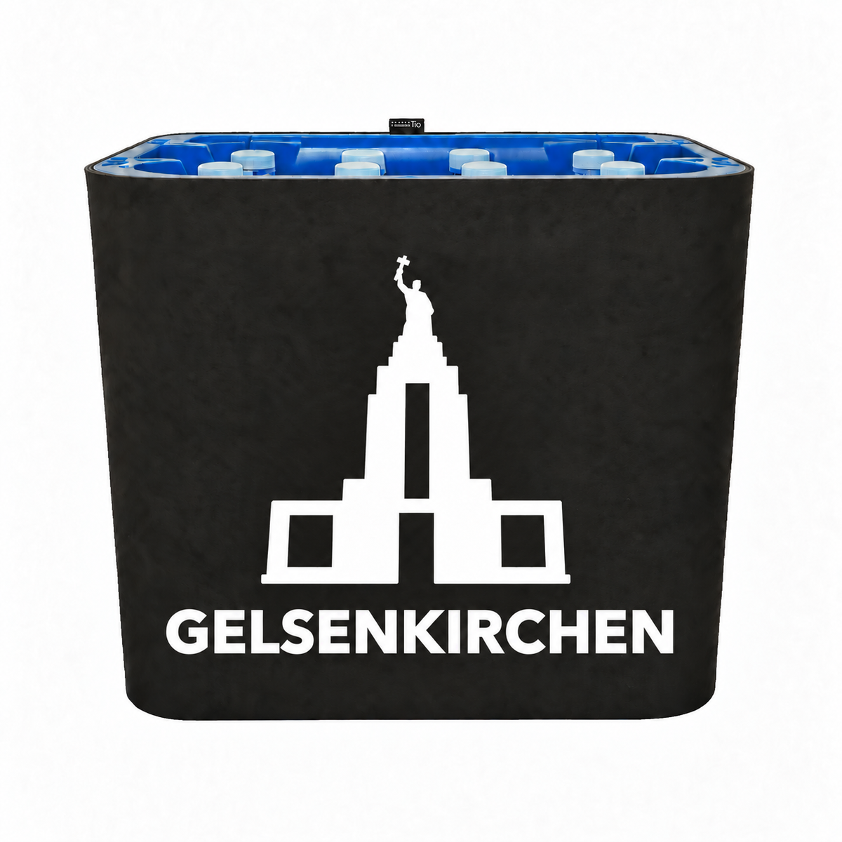 KistenBlende Gelsenkirchen Stadt Silhouette 2 auf Wasserkiste PET
