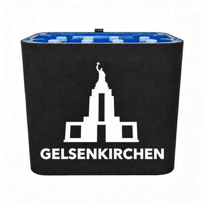 KistenBlende Gelsenkirchen Stadt Silhouette 2 auf Wasserkiste PET