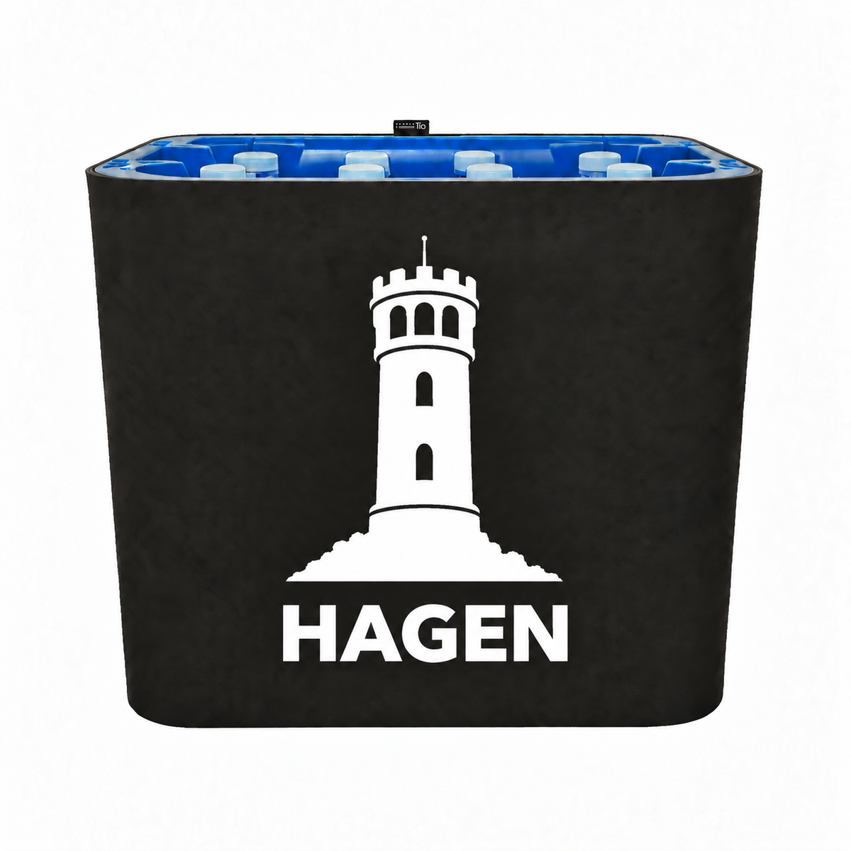 KistenBlende Hagen Stadt Silhouette 2 auf Wasserkiste PET