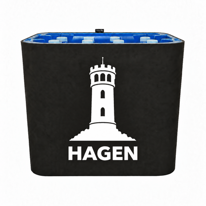 KistenBlende Hagen Stadt Silhouette 2 auf Wasserkiste PET