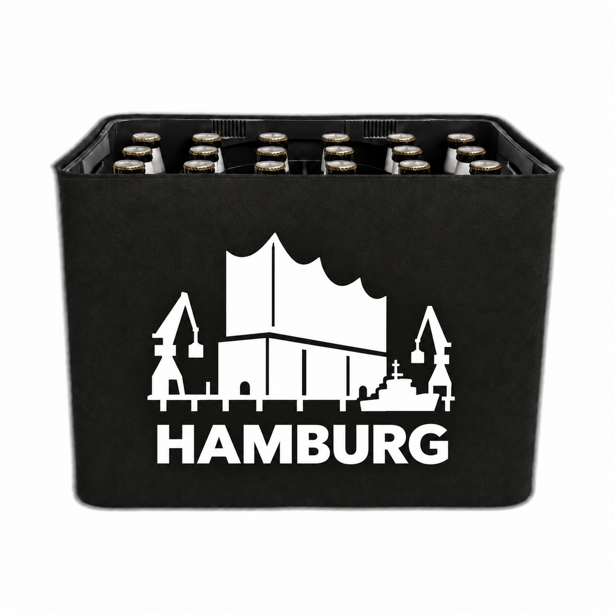 KistenBlende Hamburg Stadt Silhouette 2 auf Bierkasten