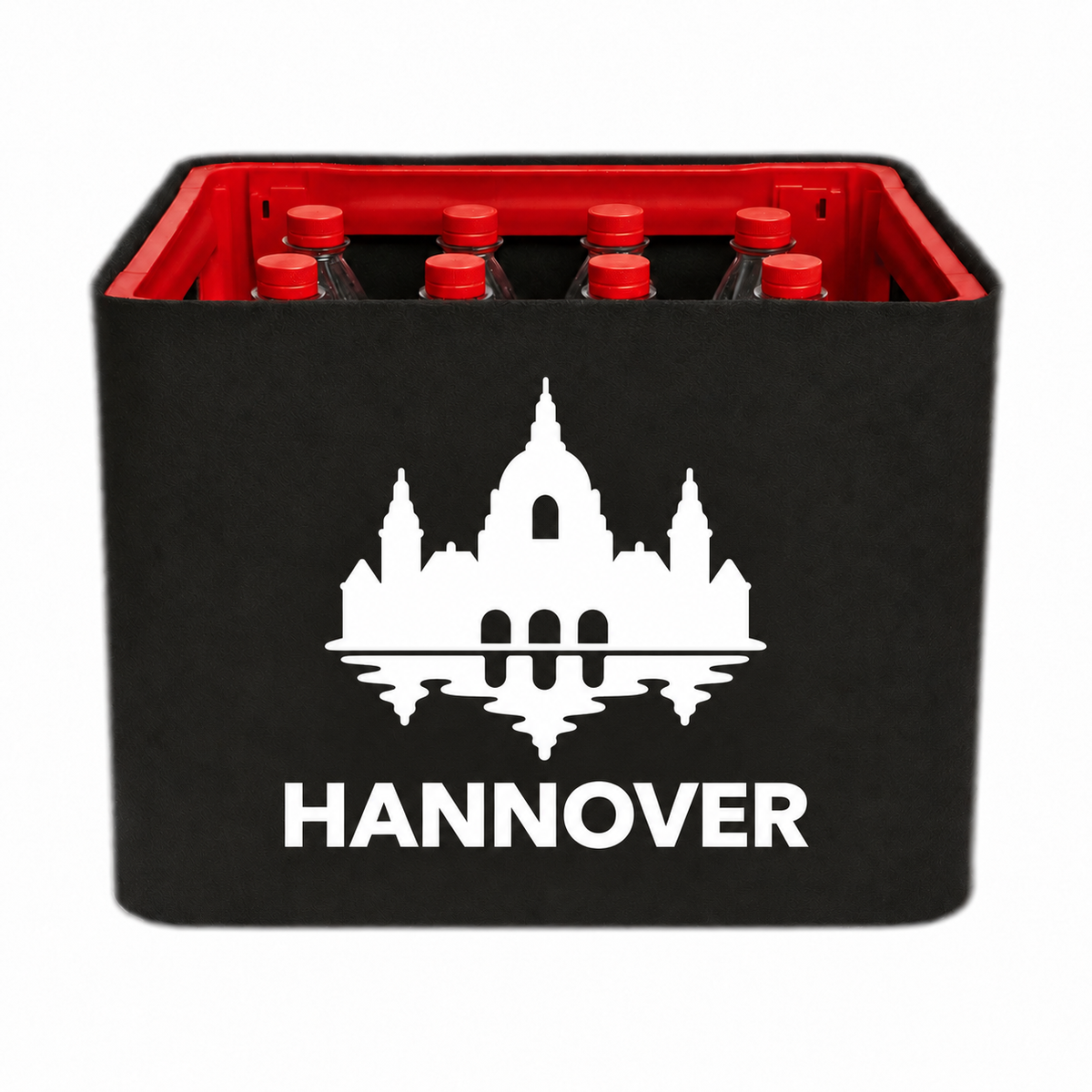 KistenBlende Hannover Stadt Silhouette 2 auf Limonadenkiste PET