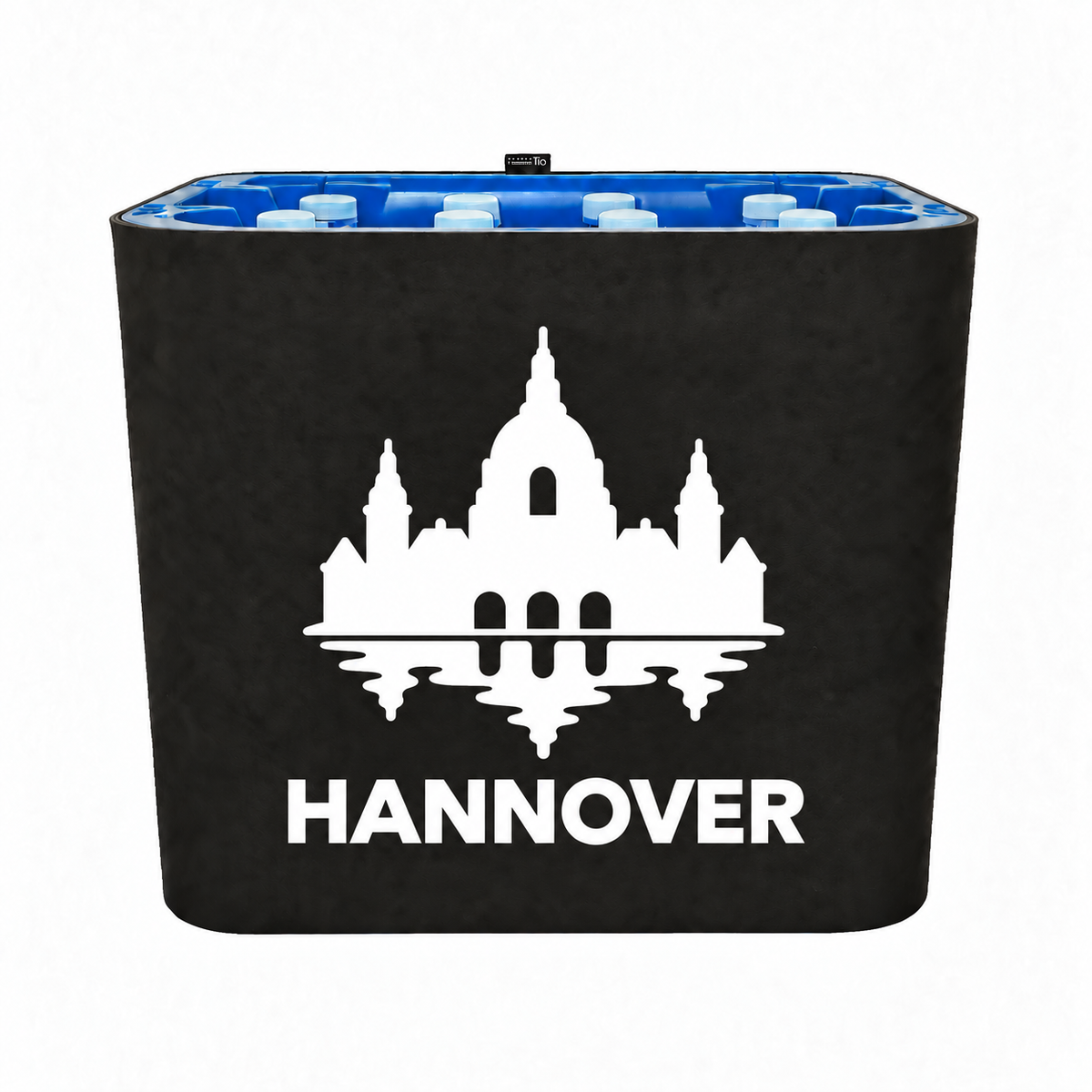 KistenBlende Hannover Stadt Silhouette 2 auf Wasserkiste PET