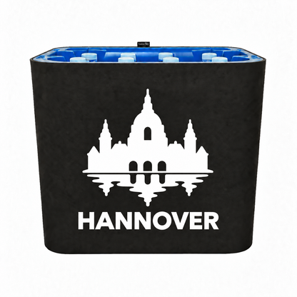 KistenBlende Hannover Stadt Silhouette 2 auf Wasserkiste PET