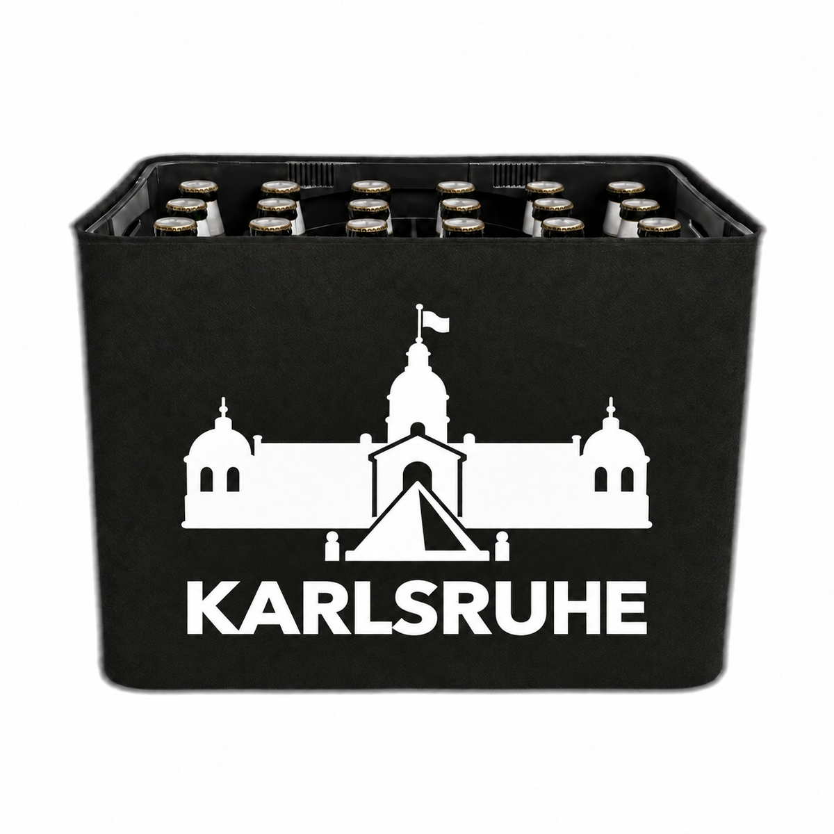 KistenBlende Karlsruhe Stadt Silhouette 2 auf Bierkasten