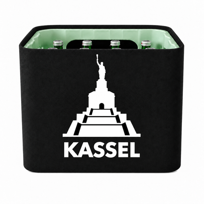 KistenBlende Kassel Stadt Silhouette 2 auf Wasserkiste Glas