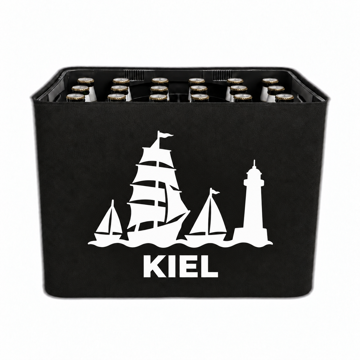 KistenBlende Kiel Stadt Silhouette 2 auf Bierkasten